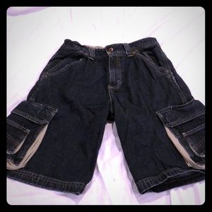Boy adjustable blue jean shorts